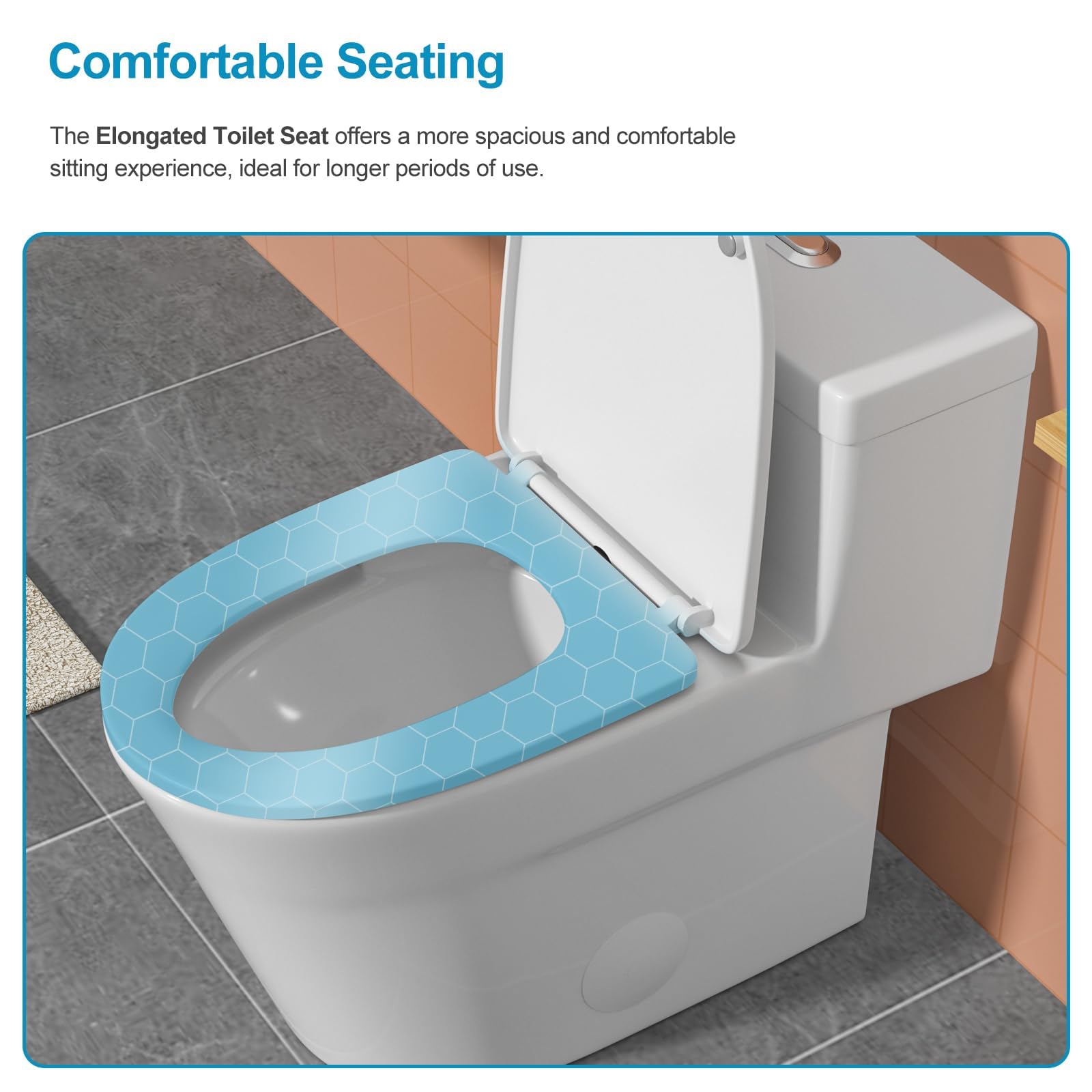Logmey Elongated One Piece Toilet - White Rotary Dual Flush