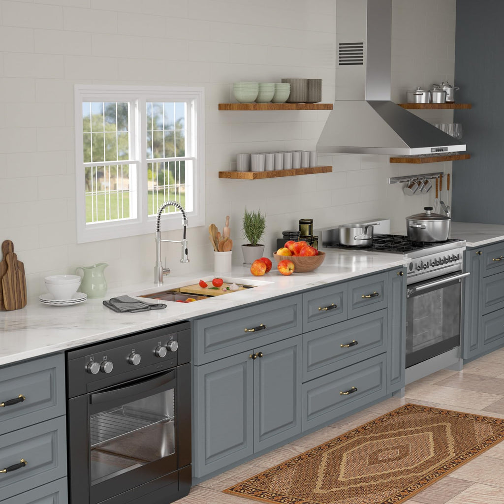 Logmey 33'' Workstation Kitchen Sink - Undermount Single Bowl Two-Tier Ledge - Silver Stainless Steel