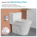 Logmey Elongated One Piece Toilet - White Rotary Dual Flush