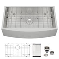 Logmey 33x20 Inch Apron Front Single Bowl Stainless Steel Farmhouse Sink