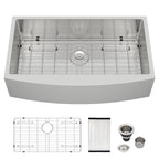 Logmey 33x20 Inch Apron Front Single Bowl Stainless Steel Farmhouse Sink
