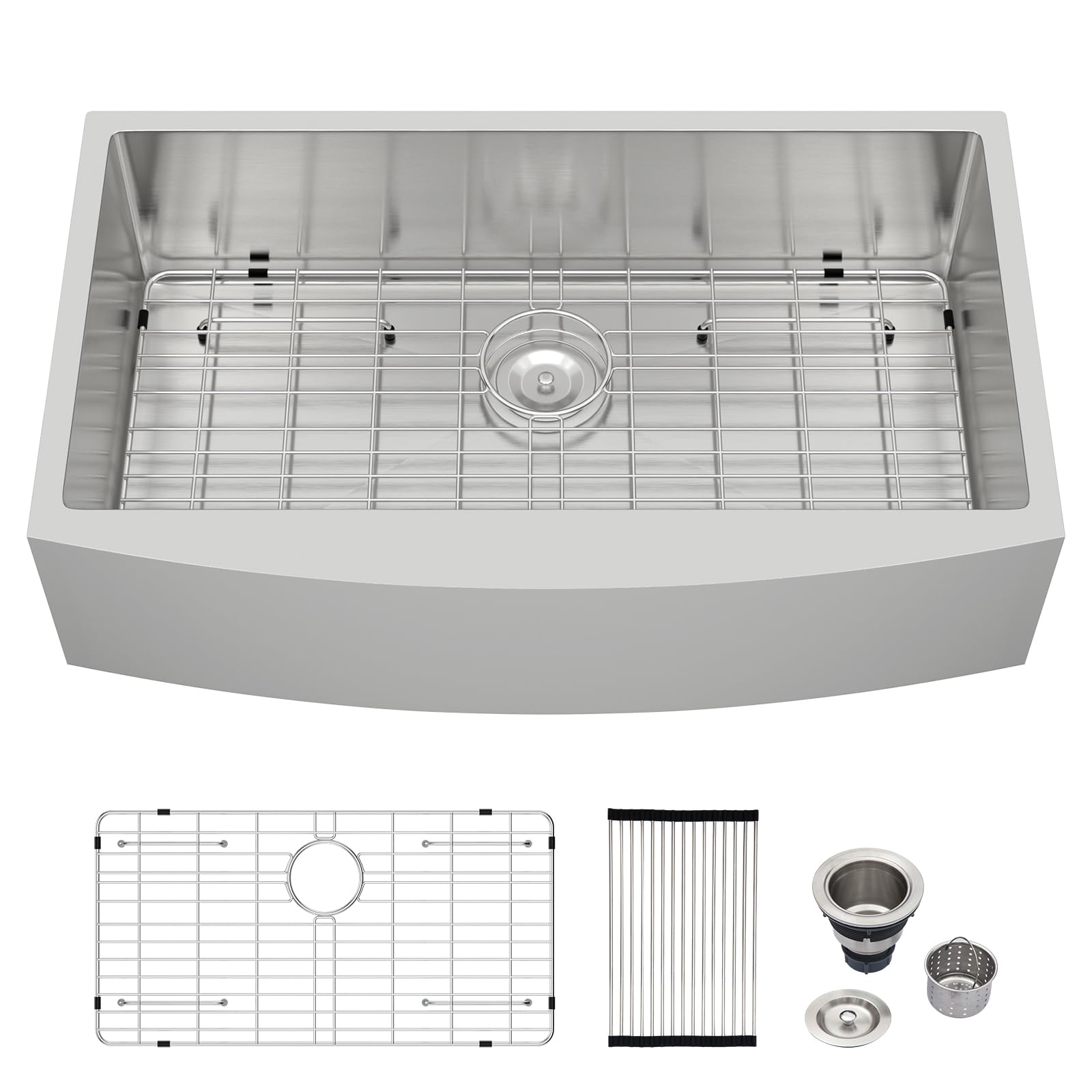 Logmey 33x20 Inch Apron Front Single Bowl Stainless Steel Farmhouse Sink