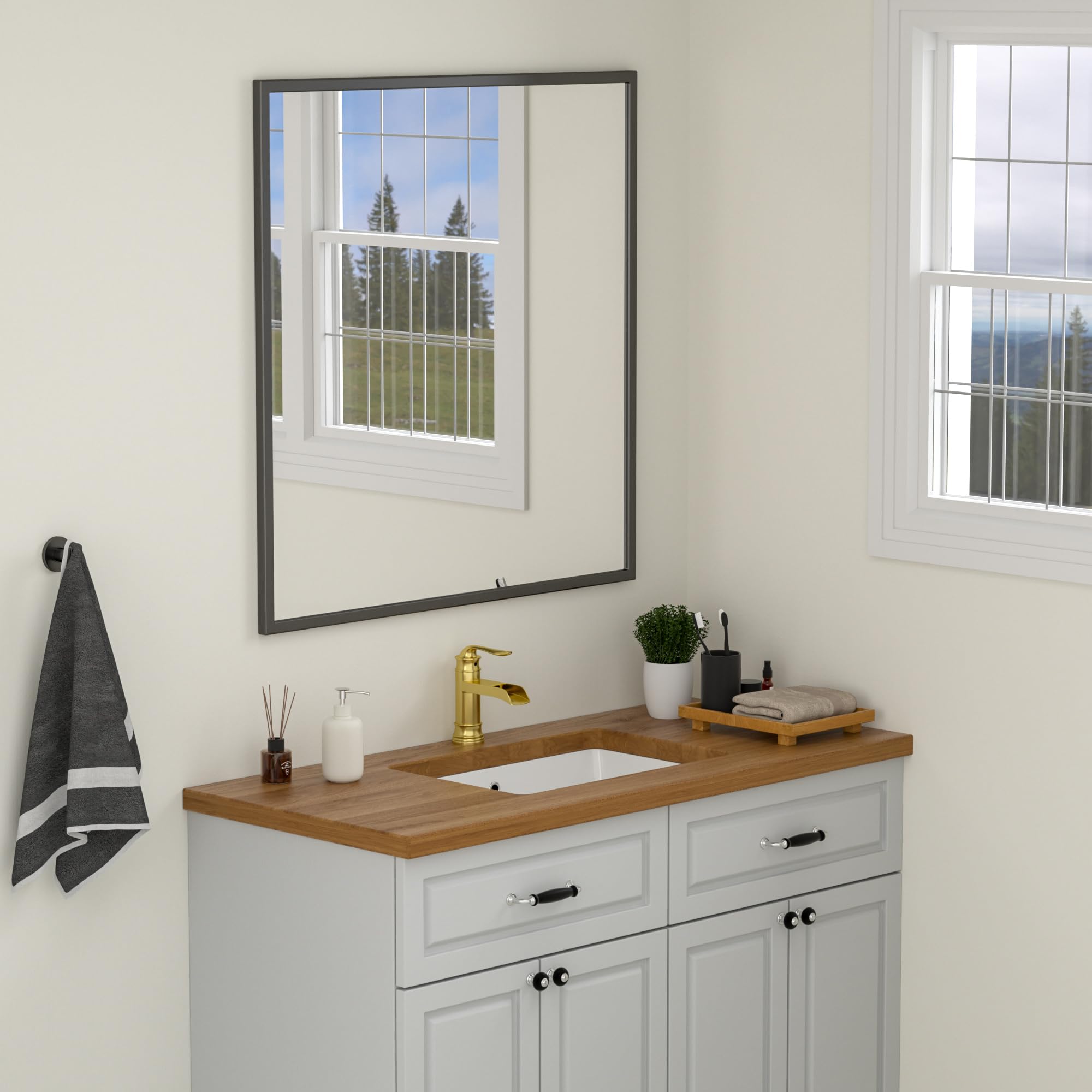 Logmey 21'' Bathroom Sink - Undermount Rectangular Single Bowl with Overflow - White Porcelain