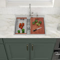 Logmey 25" Drop In Stainless Steel Workstation Kitchen Sink with Faucet Combo