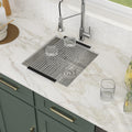 Logmey 19''x20'' Bar Sink - Undermount Single Bowl - Silver Stainless Steel