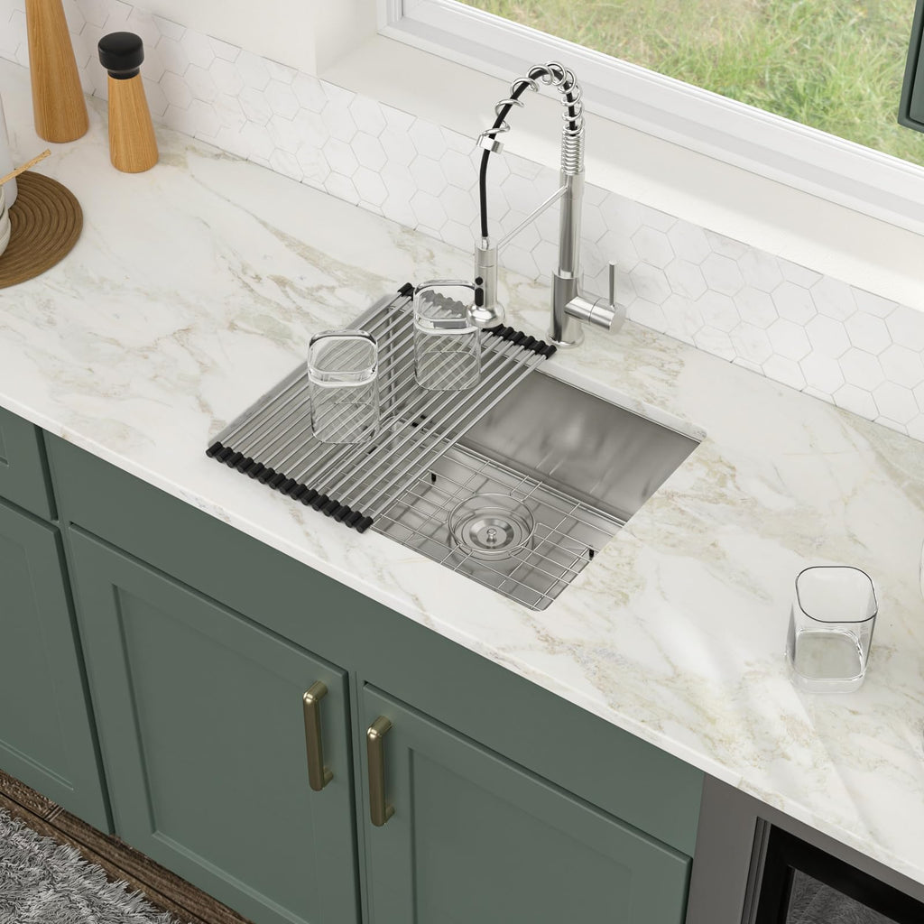 Logmey 23''x18'' Kitchen Sink - Undermount Single Bowl - Silver Stainless Steel