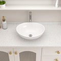 Logmey 16''x13'' Bathroom Sink - Above Counter Rectangular Vessel Single Bowl - White Porcelain Ceramic