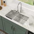 Logmey 32'' Kitchen Sink - Undermount Single Bowl - Silver Stainless Steel
