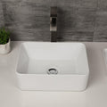 Logmey 16''x12'' Bathroom Sink - Above Counter Rectangular Vessel Single Bowl - White Porcelain Ceramic