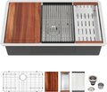 Logmey 30 Inch Undermount Kitchen Sink Workstation