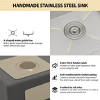 36'' x 19'' 16 Gauge Workstation Undermount 50/50 Double Bowl Low Divide Stainless Steel Kitchen Sink with with Colander, Cutting Board, Strainer and Dish-Drying Rack