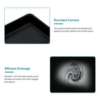 Logmey 24'' x 16'' Matte Black Rectangular Vessel Sink