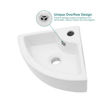 Logmey 18x13 Compact Triangular Floating Wall Mount Bathroom Sink