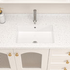 Logmey 18''x12'' Bathroom Sink - Undermount Vessel Single Bowl - White Porcelain Ceramic