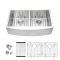 Logmey 36 In Farmhouse Apron Front Sink,50/50 Doub