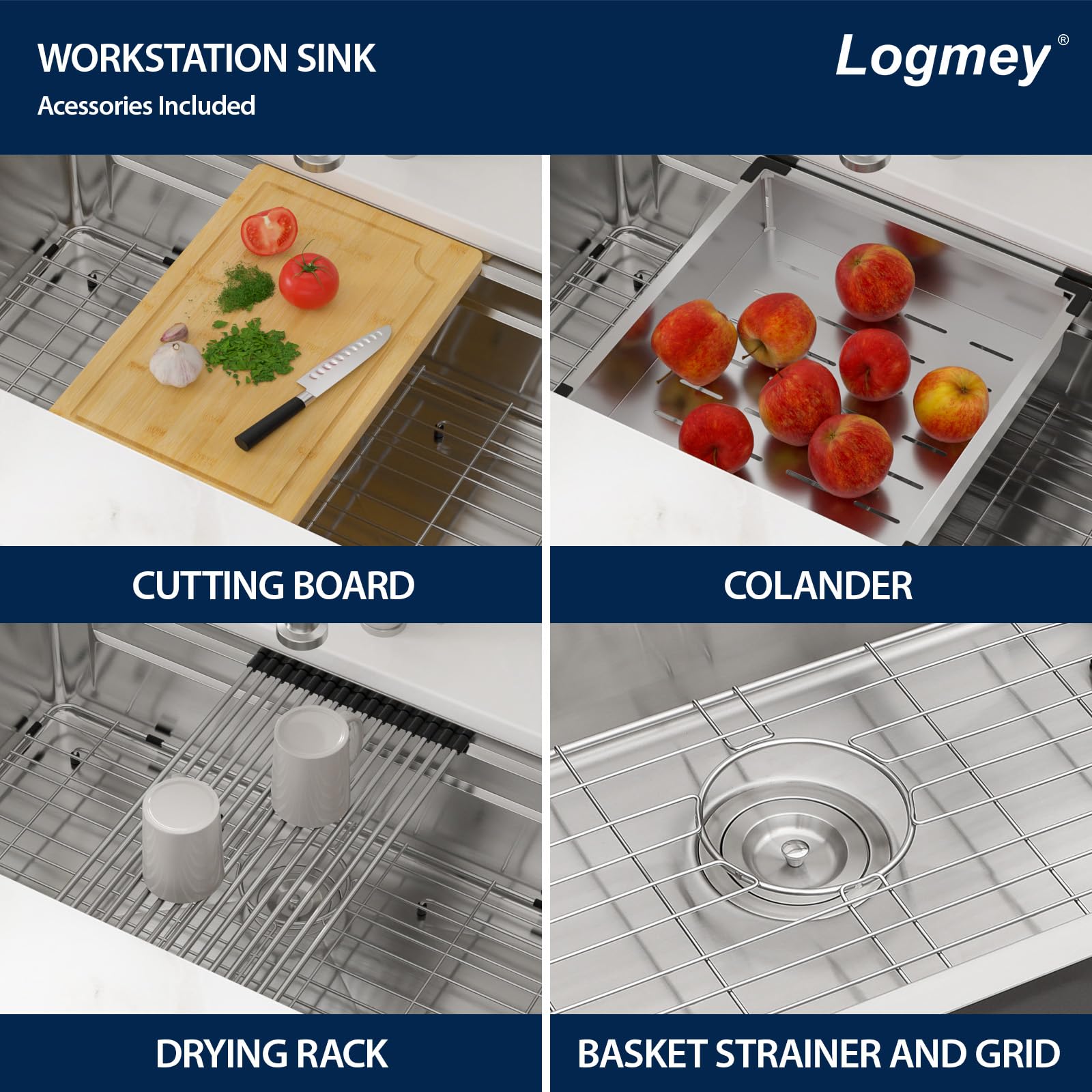 33 Undermount Kitchen Sink Logmey 33x19 Inch Undermount Sink Stainless Steel Two Tier Ledge Workstation Sink 16 Gauge Single Bowl Kitchen Sink