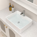 Logmey 19''x15'' Bathroom Sink - Above Counter Vessel Single Bowl - White Porcelain Ceramic