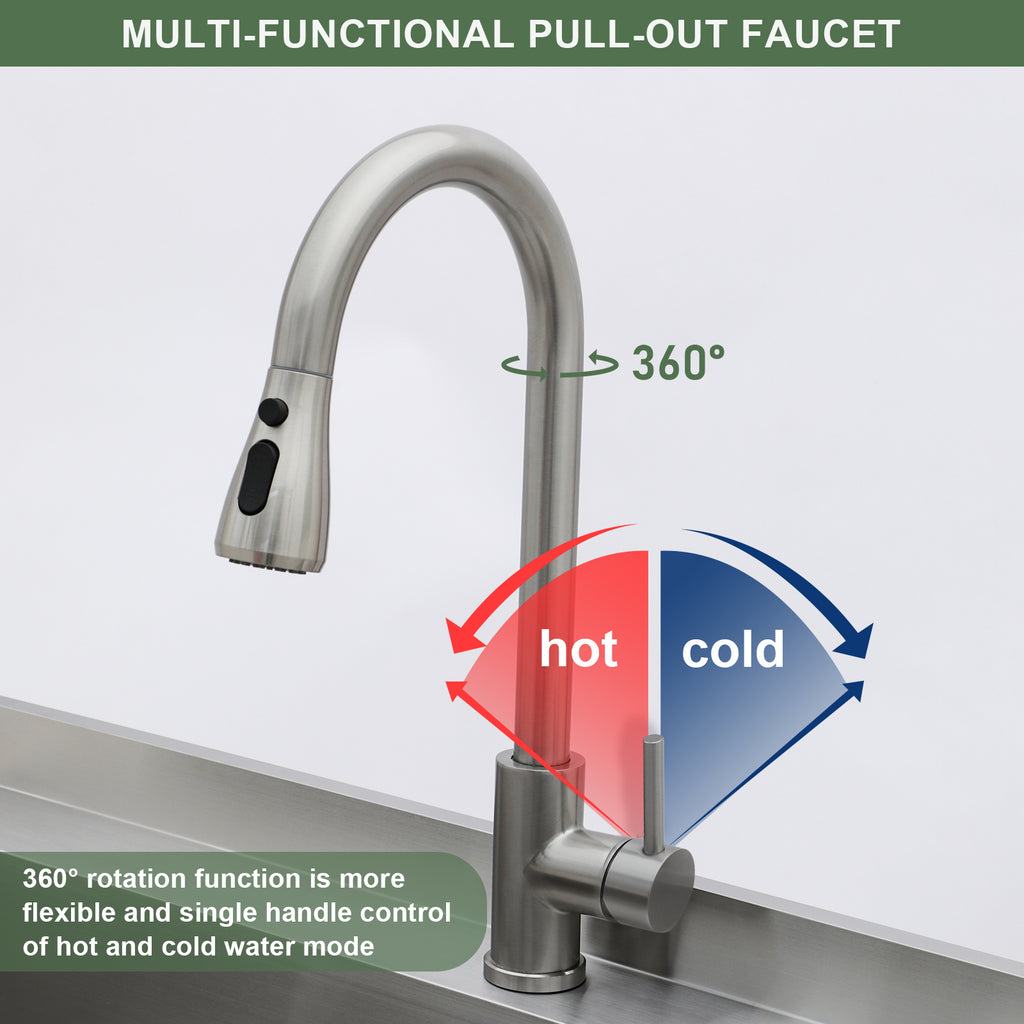 Logmey 36'' x 21'' Freestanding Stainless Steel Single Bowl Utility Sink