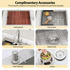 Logmey 25 x 22 x12  Drop-In Laundry Utility Workstation Sink with Faucet