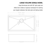 Logmey 32 Inch 16 Gauge Stainless Steel Undermount Kitchen Sink