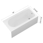 Alcove Soaking Skirt Bathtub with Overflow and Drain
