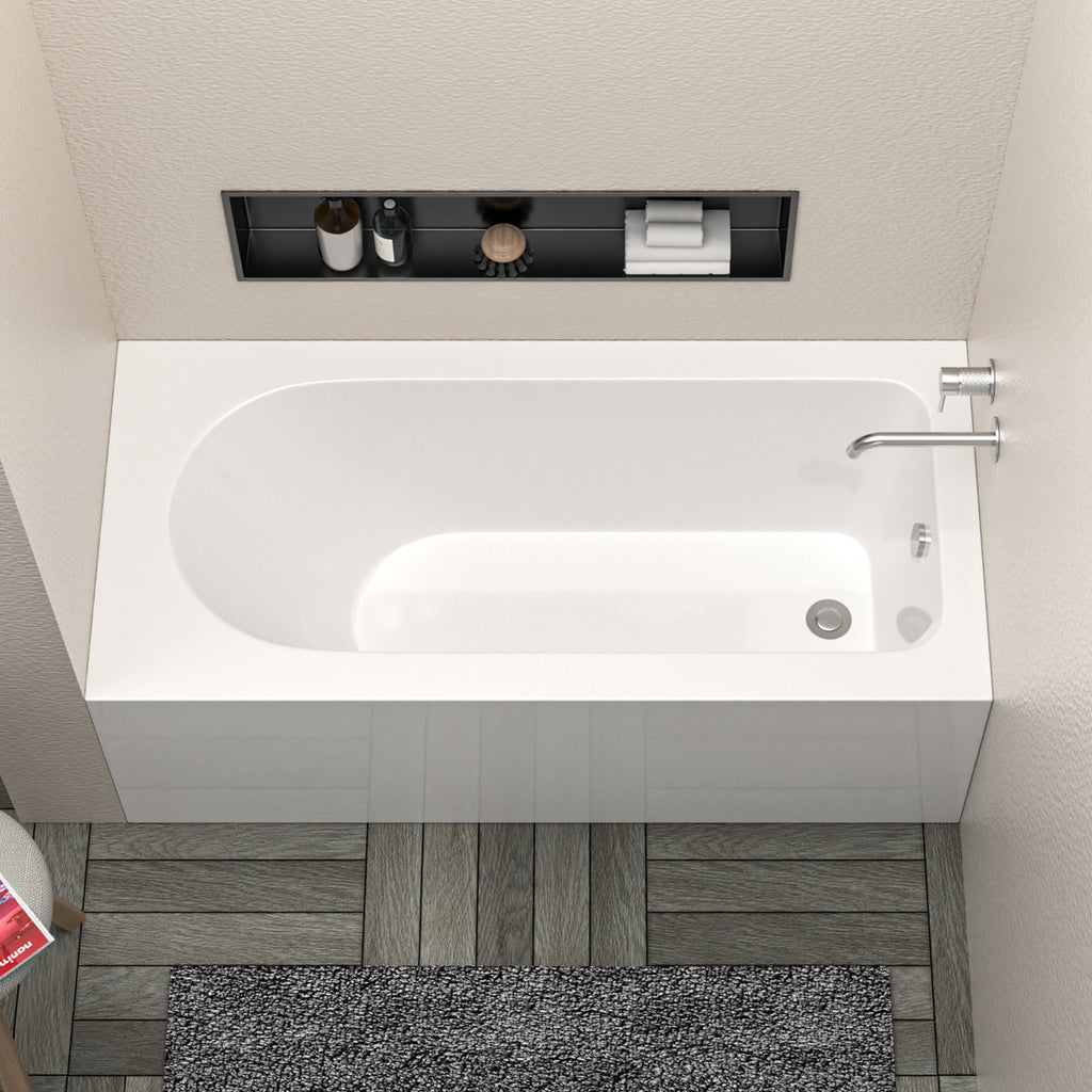 Alcove Soaking Skirt Bathtub with Overflow and Drain