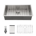 Logmey 32 Inch 16 Gauge Stainless Steel Undermount Kitchen Sink