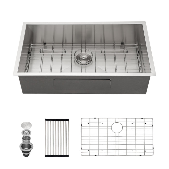 Logmey 32 Inch 16 Gauge Stainless Steel Undermount Kitchen Sink