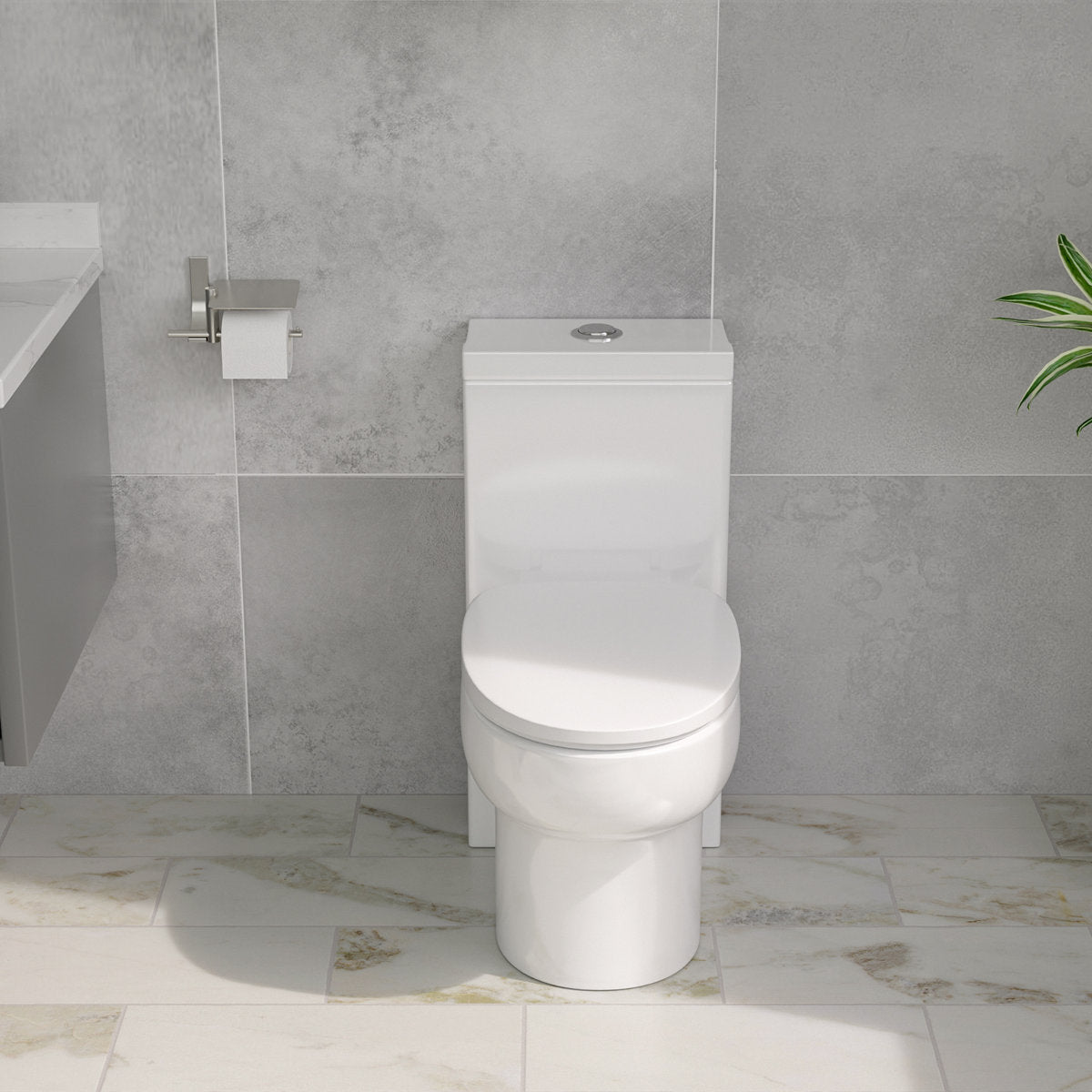 One-Piece Modern Toilet, Comfortable Seat Height T