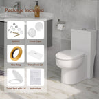 One-Piece Modern Toilet, Comfortable Seat Height Toilet with Dual-Flush Fully Glazed (Seat Included)