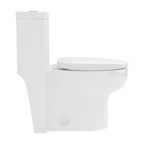One-Piece Modern Toilet, Comfortable Seat Height Toilet with Dual-Flush Fully Glazed (Seat Included)