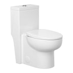 One-Piece Modern Toilet, Comfortable Seat Height Toilet with Dual-Flush Fully Glazed (Seat Included)