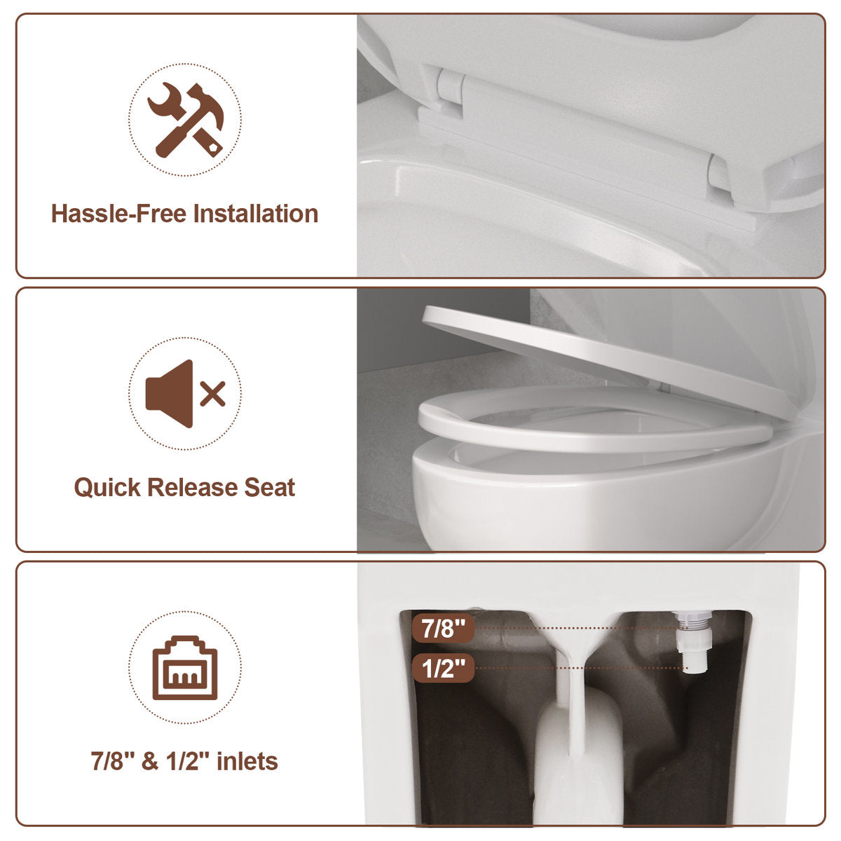 One-Piece Modern Toilet, Comfortable Seat Height Toilet with Dual-Flush Fully Glazed (Seat Included)