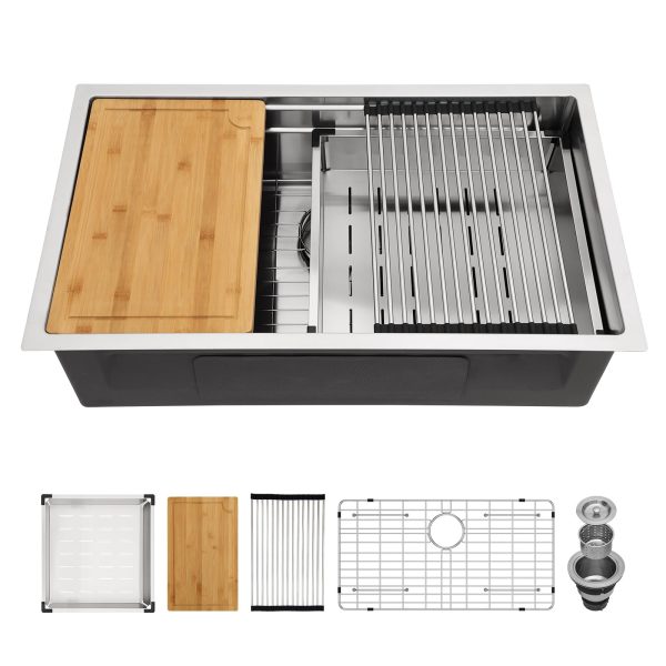 33 Undermount Kitchen Sink Logmey 33x19 Inch Undermount Sink Stainless Steel Two Tier Ledge Workstation Sink 16 Gauge Single Bowl Kitchen Sink